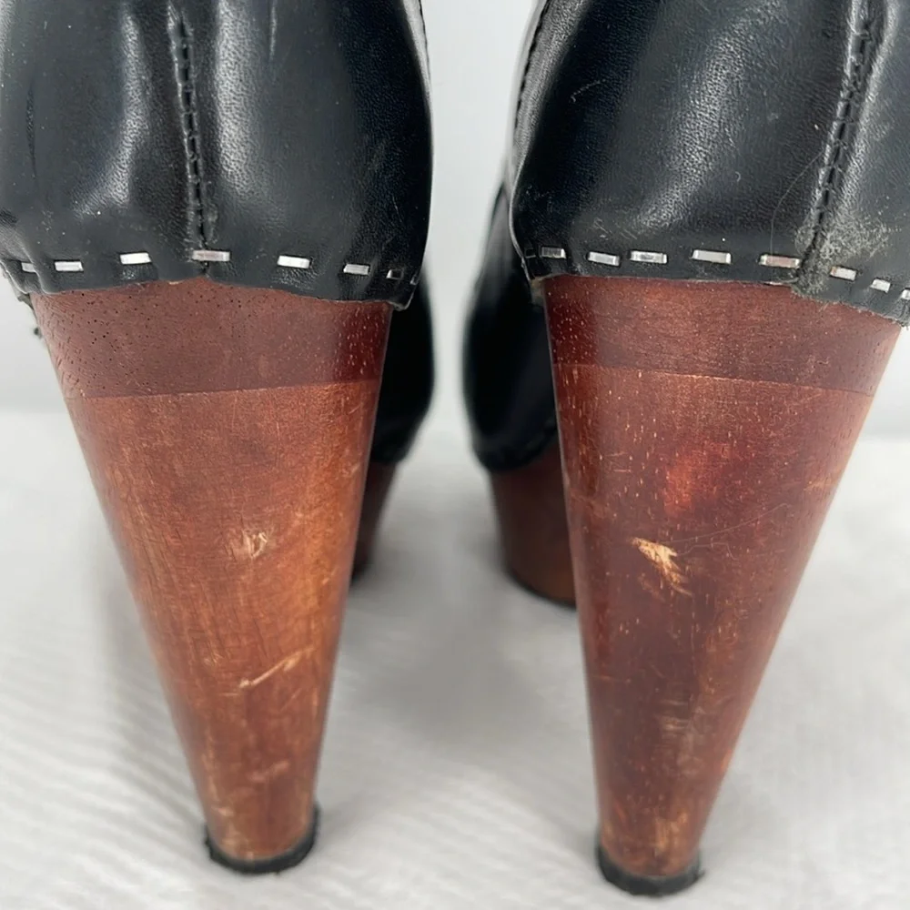 N.Y.L.A. Shonda Leather Platform Boot‎ Womens High Heel Strap Party Pump 7.5